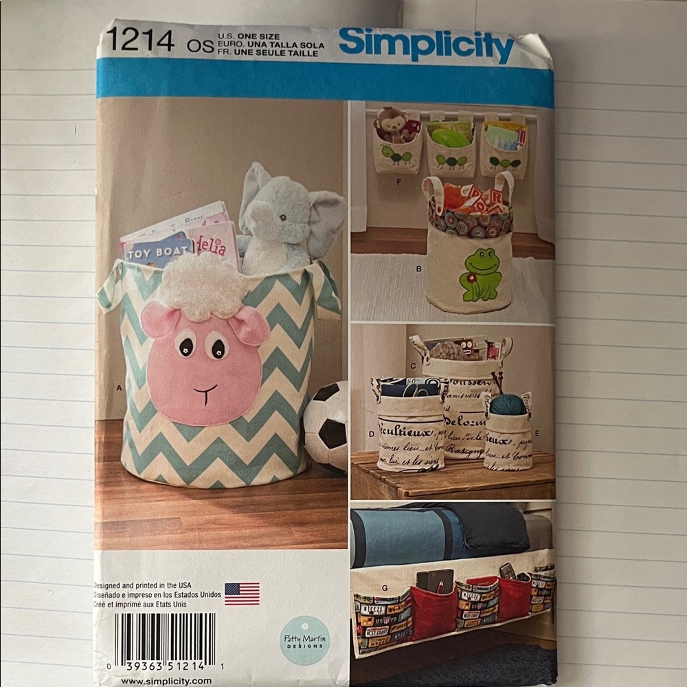 Simplicity Pink and White Sheep Basket